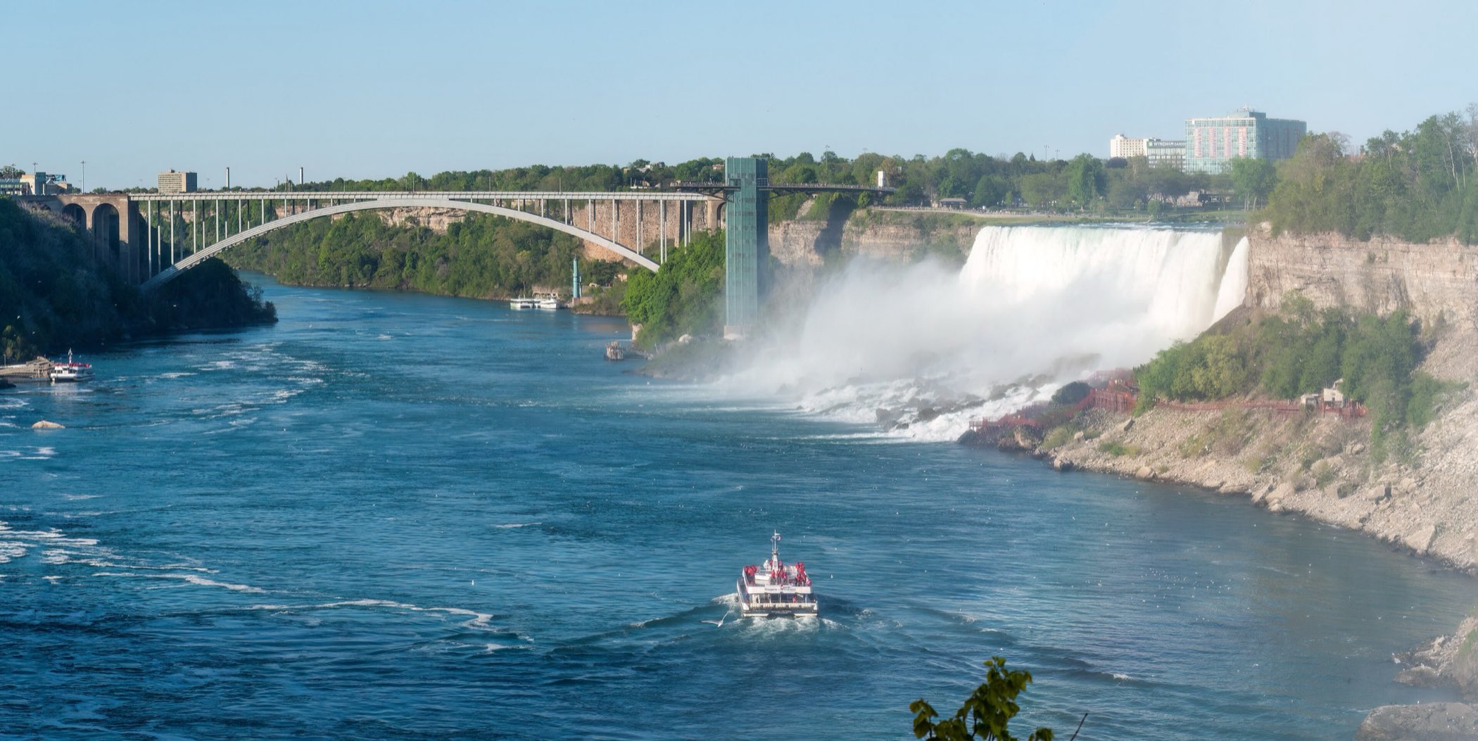 The American Falls and Rainbow Bridge from Queen Victoria Park